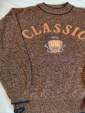 Classic I.O.U. Crewneck Sweater in Brown Speckle